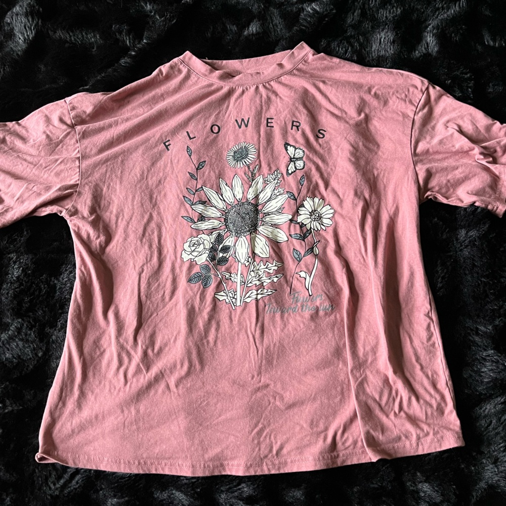 Pink Floral Graphic T-Shirt